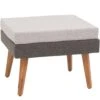 OUTLIV. Rockford Hocker Akazie/Suntex White Wash/Dark Grey/Light Grey -Gartenmöbel Geschäft 991147 1