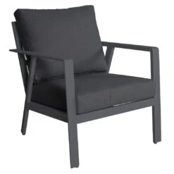 Acamp Thasos Dininglounge Aluminium/Kunstfaser Anthrazit/Grau -Gartenmöbel Geschäft acamp thasos loungegruppe 4 tlg aluminium polyester mi tisch 140x80 cm 1434502 4