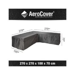 AeroCover Schutzhülle Für Ecklounge 270x270x100x70cm Polyester Uni Anthrazit -Gartenmöbel Geschäft aerocover loungesethulle 270x270x100x70cm l form 8