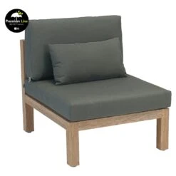 Apple Bee Del Mar Mittelmodul Teak/Aluminium/Polster Natur/Grau