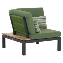 Apple Bee Pebble Beach Ecklounge 4-tlg. Aluminium/Bee Wett Black/Olive Green -Gartenmöbel Geschäft apple bee pebble beach loungeecke 4 tlg aluminium bee wett 1356270 4