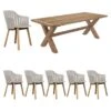 Cane-Line Choice Gartenmöbeldet 7-tlg. Mit Tisch 220x100cm Taupe/Natur