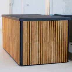 Cane-Line Combine Gartenbox Groß Teak/Aluminium Natur/Lava Grey -Gartenmöbel Geschäft cane line combine kissentruhe gross teak aluminium 1463465 6