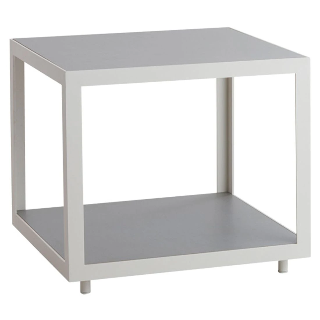 Cane-Line Level Beistelltisch 48x48cm Aluminium/Keramik Weiß/Light Grey 3 Cane-Line Level Beistelltisch 48x48cm Aluminium/Keramik Weiß/Light Grey