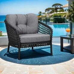 Cane-Line Ocean Loungesessel Aluminium/Rope/Polypropylen Dark Grey