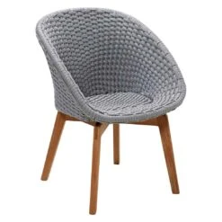 Cane-Line Peacock Gartensessel Teak/Rope Light Grey/Natur