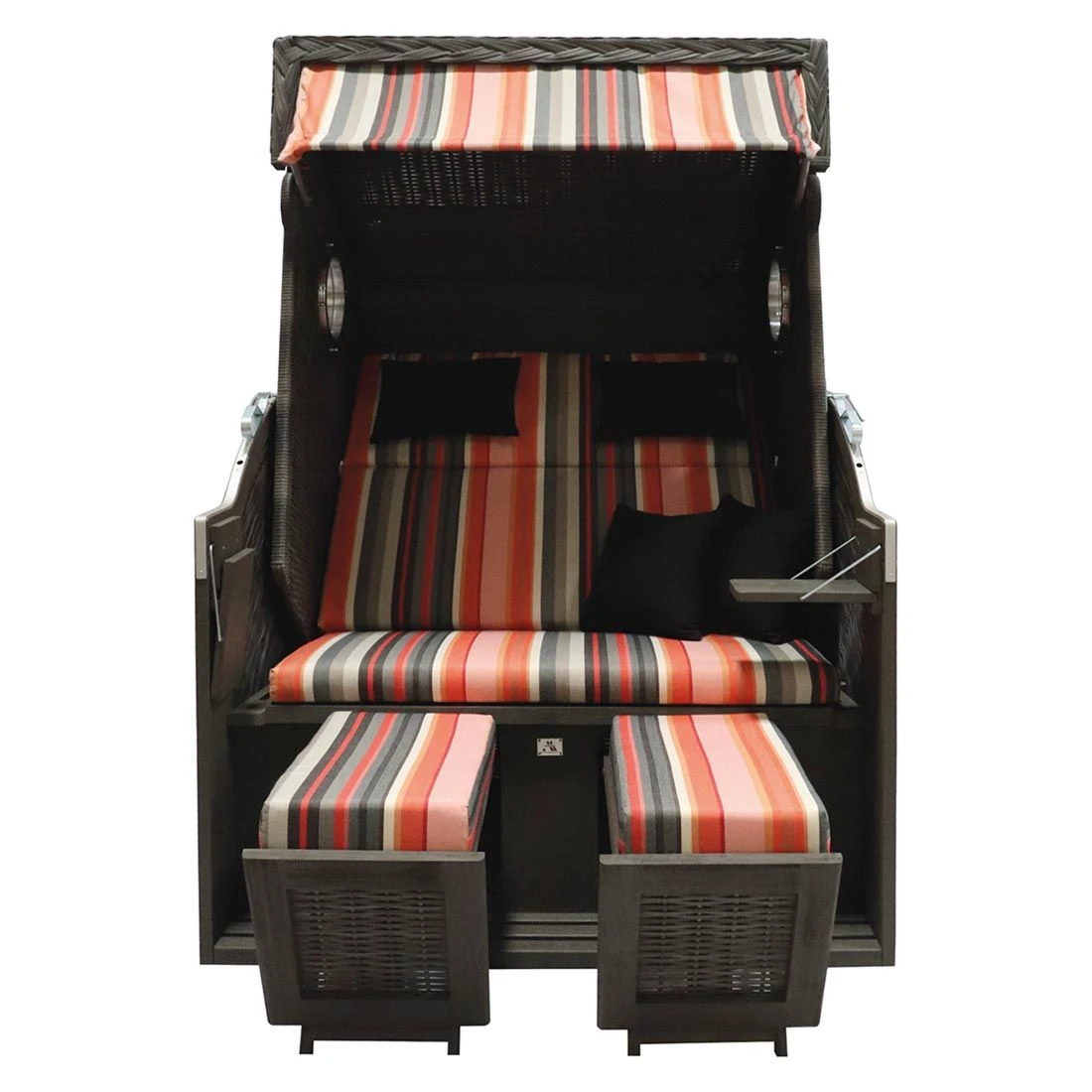 DeVries Pure Cliff XL Strandkorb Geflecht/Pinienholz Grau Gebürstet 5 DeVries Pure Cliff XL Strandkorb Geflecht/Pinienholz Grau Gebürstet – Bild 3