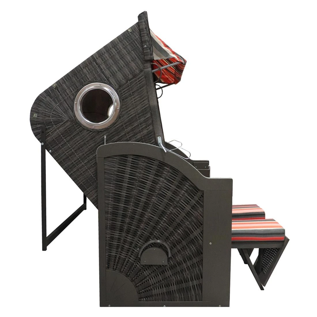 DeVries Pure Cliff XL Strandkorb Geflecht/Pinienholz Grau Gebürstet 6 DeVries Pure Cliff XL Strandkorb Geflecht/Pinienholz Grau Gebürstet – Bild 4