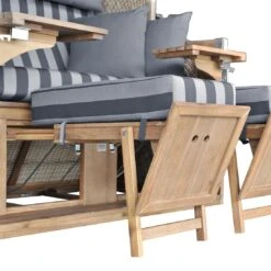 DeVries Pure Greenline 175XL Strandkorb Geflecht/Akazie Ice Flower -Gartenmöbel Geschäft devries pure greenline 175xl strandkorb geflecht akazie 1352728 5