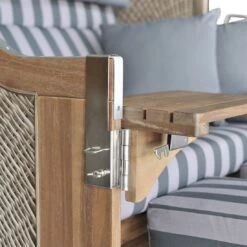 DeVries Pure Greenline 175XL Strandkorb Geflecht/Akazie Ice Flower -Gartenmöbel Geschäft devries pure greenline 175xl strandkorb geflecht akazie 1352728 6