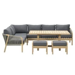 Garden Impressions Santos Dininglounge 5-tlg. Akazie/Kunstfaser Akazie White Wash/Anthrazit