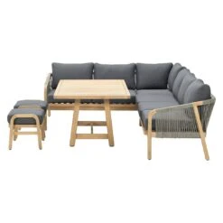 Garden Impressions Santos Dininglounge 5-tlg. Akazie/Kunstfaser Akazie White Wash/Anthrazit -Gartenmöbel Geschäft garden impressions santos dininglounge 5 tlg links akazie polster 1436152 3