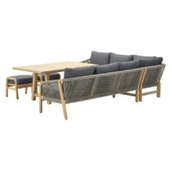 Garden Impressions Santos Dininglounge 5-tlg. Akazie/Kunstfaser Akazie White Wash/Anthrazit -Gartenmöbel Geschäft garden impressions santos dininglounge 5 tlg links akazie polster 1436152 4