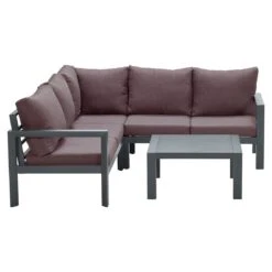 Garden Impressions Zion Ecklounge Aluminium/Polster + Tisch 75x75 Cm Carbon Black/Copper -Gartenmöbel Geschäft garden impressions zion loungeecke aluminium polster 1349780 3