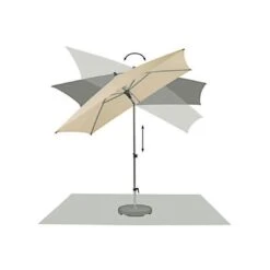 Glatz Alu-Smart Easy Mittelstockschirm Ø200 Cm Stone Grey -Gartenmöbel Geschäft glatz alu smart easy stockschirm o200cm 157 stone grey 1253222 3