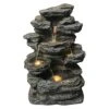 Heissner Felsgestein LED Wandbrunnen Polyresin Steingrau -Gartenmöbel Geschäft heissner felsgestein led wandbrunnen polyresin 1420081 1