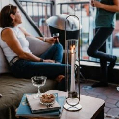 Höfats Oval Candle 55 Kerzenhalter Edelstahl/Glas Silber -Gartenmöbel Geschäft hoefats oval candle 55 kerzenhalter edelstahl glas 1501745 3