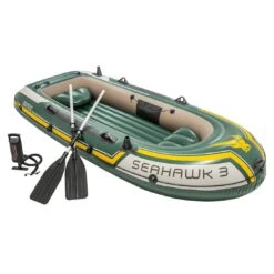 Intex Seahawk 3 Schlauchboot Set Inkl. Paddel + Pumpe Grün/Gelb/Grau