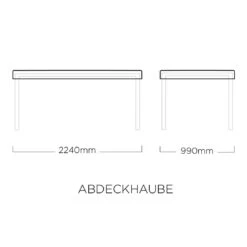 Kettler Gartentisch Schutzhülle 220x95cm Polyester Grau-Silber -Gartenmöbel Geschäft kettler abdeckhaube fur tischplatte 220x95 cm polyester grau silber 1270965 4