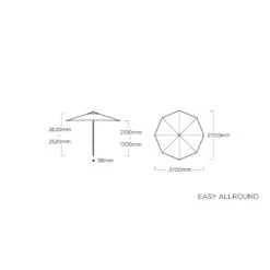 Kettler Easy Allround Stockschirm Ø270cm Aluminium/Polyest Anthrazit/Hellgrau Meliert -Gartenmöbel Geschäft kettler easy allround stockschirm o270cm aluminium polyest anthrazit hellgrau meliert 1290028 7