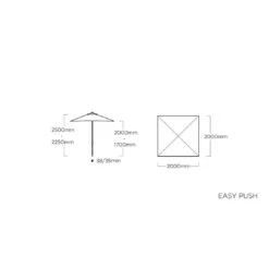 Kettler Easy Push Stockschirm 200x200cm Aluminium/Polyester Anthrazit/Hellgrau Meliert -Gartenmöbel Geschäft kettler easy push stockschirm 200x200cm aluminium polyeste anthrazit hellgrau meliert 1306418 5