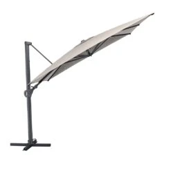 Kettler Easy Swing Ampelschirm 300x300cm Alu/Polyester Anthrazit/Hellgrau Meliert