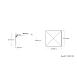 Kettler Easy Swing Ampelschirm 300x300cm Aluminium/Polyester Silber/Charcoal -Gartenmöbel Geschäft kettler easy swing ampelschirm 300x300cm alu polyester silber charcoal 1306550 3