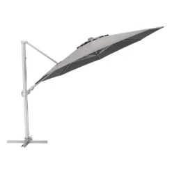 Kettler Easy Turn Ampelschirm Ø330cm Aluminium/Polyester Silber/Charcoal -Gartenmöbel Geschäft kettler easy turn ampelschirm o330cm aluminium polyester silber charcoal 1306693 1