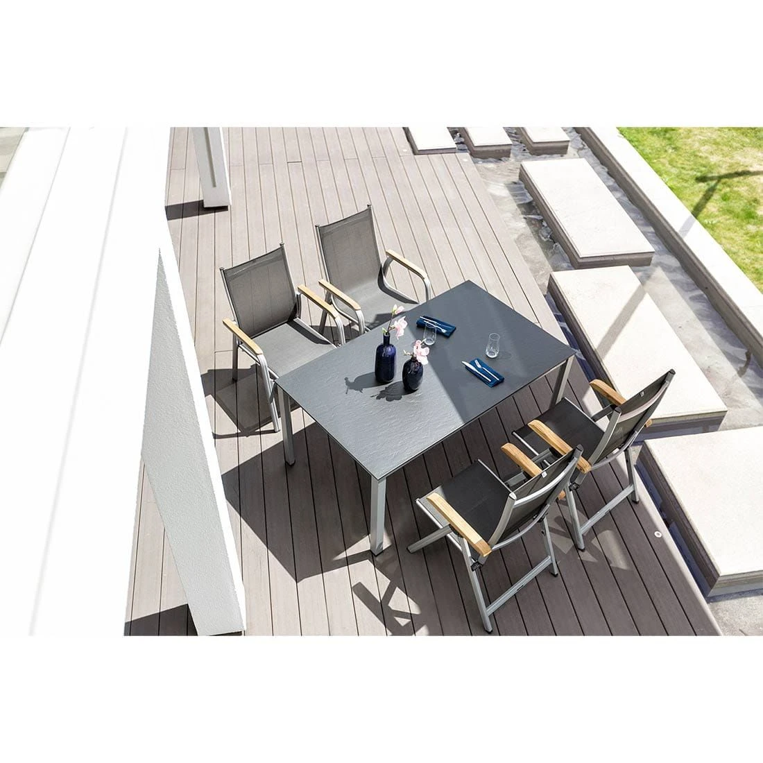 Kettler Granada Klappsessel Aluminium/Textilene Silber/Anthrazit 6 Kettler Granada Klappsessel Aluminium/Textilene Silber/Anthrazit – Bild 4