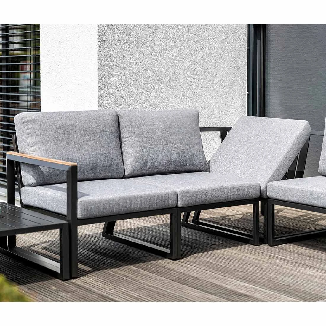 Kettler Ocean Skid Dininglounge 9-tlg. Aluminium/Olefin Anthrazit/Hellgrau 11 Kettler Ocean Skid Dininglounge 9-tlg. Aluminium/Olefin Anthrazit/Hellgrau – Bild 9