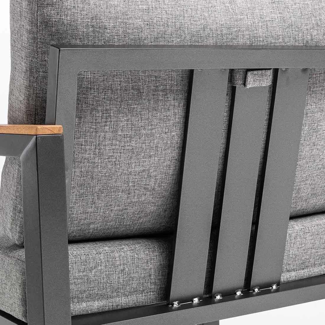 Kettler Ocean Skid Dininglounge 9-tlg. Aluminium/Olefin Anthrazit/Hellgrau 14 Kettler Ocean Skid Dininglounge 9-tlg. Aluminium/Olefin Anthrazit/Hellgrau – Bild 12