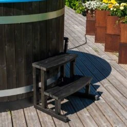 KIRAMI Original Breezy M Badefass-Set Hot Tub Ø170cm Coal Black/Light Grey -Gartenmöbel Geschäft kirami original breezy m badefass set durchm170cm 1381548 8