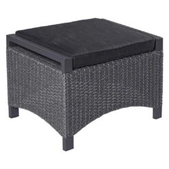 LC Garden Keramo Hocker Inkl. Kissen Aluminium/Geflecht Grau Mix/Anthrazit