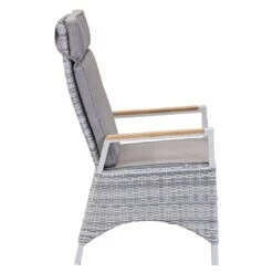 LC Garden Keramo Dining Verstellsessel Aluminium/Geflecht Off White/Cold White -Gartenmöbel Geschäft lc garden keramo loungesessel aluminium geflecht teak armlehnen 1434337 3