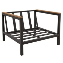 LC Garden Sondrino Loungesessel Aluminium/Polyester/Teak-Armlehnen Anthrazit/Off-White-Schwarz -Gartenmöbel Geschäft lc garden sondrino loungesessel aluminium polyester teak armlehnen 1434491 4