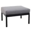 LifestyleGarden Femalcony Hocker Aluminium Inkl. Kissen Schwarz Matt/Dunkelgrau