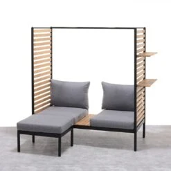 LifestyleGarden Femalcony Hocker Aluminium Inkl. Kissen Schwarz Matt/Dunkelgrau -Gartenmöbel Geschäft lifestylegarden femalcony hocker aluminium inkl kissen 1441135 3