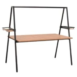 LifestyleGarden Tipi Gartentisch 156x90cm Aluminium/Eukalyptus Magnesium Grau/Eukalyptus