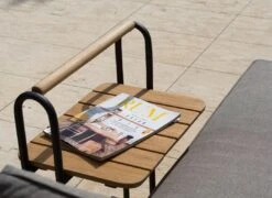 LifestyleGarden Topaz Beistelltisch 52x37,5cm Aluminium/Teakholz Magnesium Grau/Teak -Gartenmöbel Geschäft lifestylegarden topaz beistelltisch 52x37 5cm aluminium teakholz 1440640 4