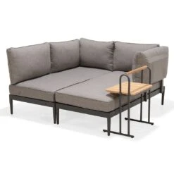 LifestyleGarden Topaz Beistelltisch 52x37,5cm Aluminium/Teakholz Magnesium Grau/Teak -Gartenmöbel Geschäft lifestylegarden topaz beistelltisch 52x37 5cm aluminium teakholz 1440640 5