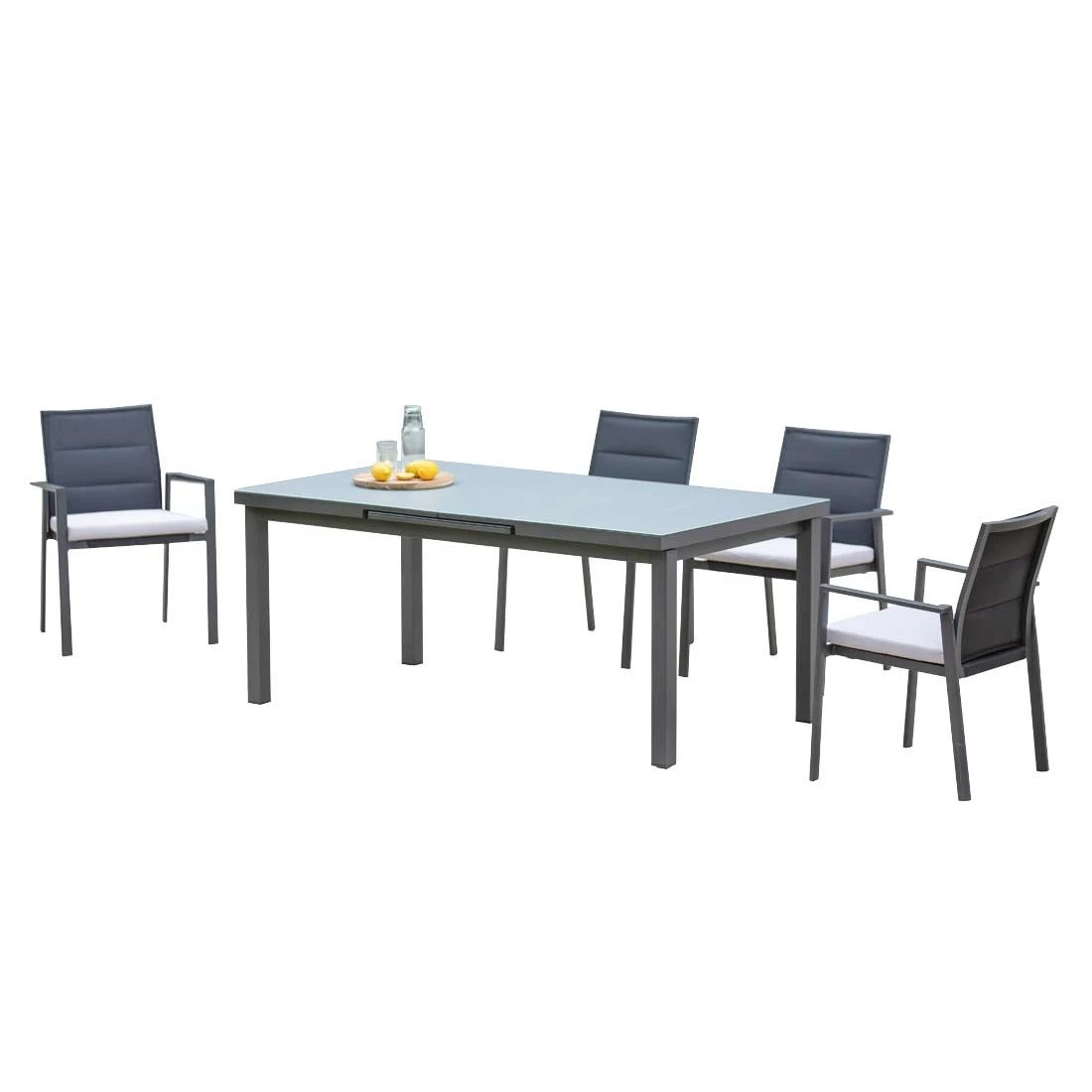 Niehoff Nancer Gartenmöbelset 5-tlg. + Tisch 180/240x100cm Anthrazit 3 Niehoff Nancer Gartenmöbelset 5-tlg. + Tisch 180/240x100cm Anthrazit