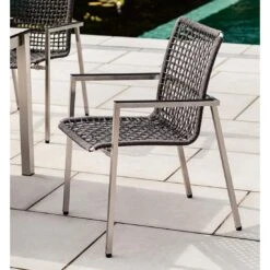 Niehoff Sines Stapelsessel Edelstahl/Rope Edelstahl/Grau -Gartenmöbel Geschäft niehoff sines stapelsessel edelstahl rope 1353993 4