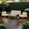 OUTLIV. Berga Loungeset 4-tlg. Rope/Akazie Taupe -Gartenmöbel Geschäft outliv bergen lounge set rope taupe akazie teak look 1267500 1