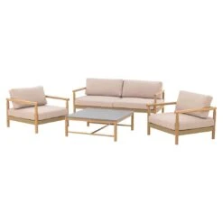 OUTLIV. Berga Loungeset 4-tlg. Rope/Akazie Taupe -Gartenmöbel Geschäft outliv bergen lounge set rope taupe akazie teak look 1267500 3