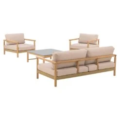 OUTLIV. Berga Loungeset 4-tlg. Rope/Akazie Taupe -Gartenmöbel Geschäft outliv bergen lounge set rope taupe akazie teak look 1267500 5