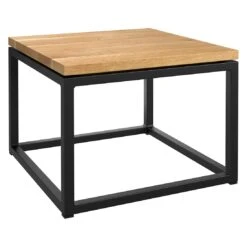 OUTLIV. Flora Beistelltisch 40x41x30cm Stahl/Wildeiche Schwarz/Wildeiche