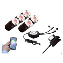 OUTLIV. Smart Light Starter-Set "Wifi 5RGB Bodeneinbauspots" Silber/Schwarz -Gartenmöbel Geschäft outliv by ds starter set wifi 5rgb bodeneinbauspots silber schwarz 1304031 1