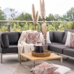 OUTLIV. Capri Gartensofa Schwarz -Gartenmöbel Geschäft outliv capri 3 sitzersofa edelstahl teak inklusive kissen schwarz 1168940 10