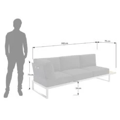 OUTLIV. Capri Gartensofa Schwarz -Gartenmöbel Geschäft outliv capri 3 sitzersofa edelstahl teak inklusive kissen schwarz 1168940 3