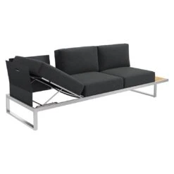 OUTLIV. Capri Gartensofa Schwarz -Gartenmöbel Geschäft outliv capri 3 sitzersofa edelstahl teak inklusive kissen schwarz 1168940 6